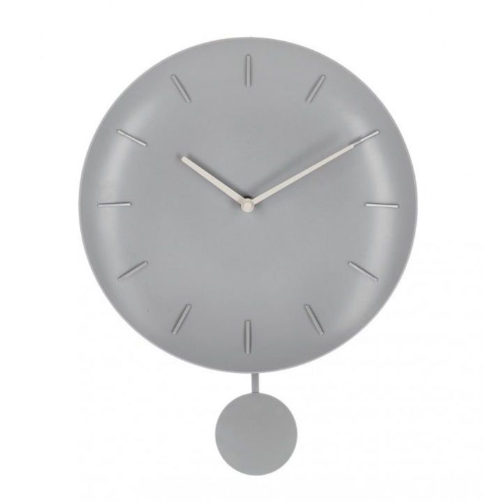 Ceas perete cu pendul plastic gri Jair 30x6x39.5 cm
