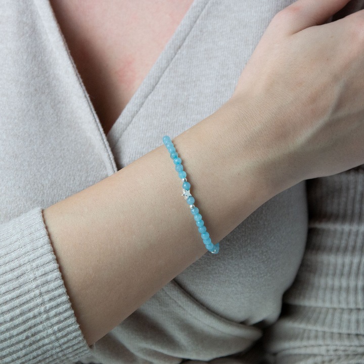 Bratara Argint cu Cristale Albastre