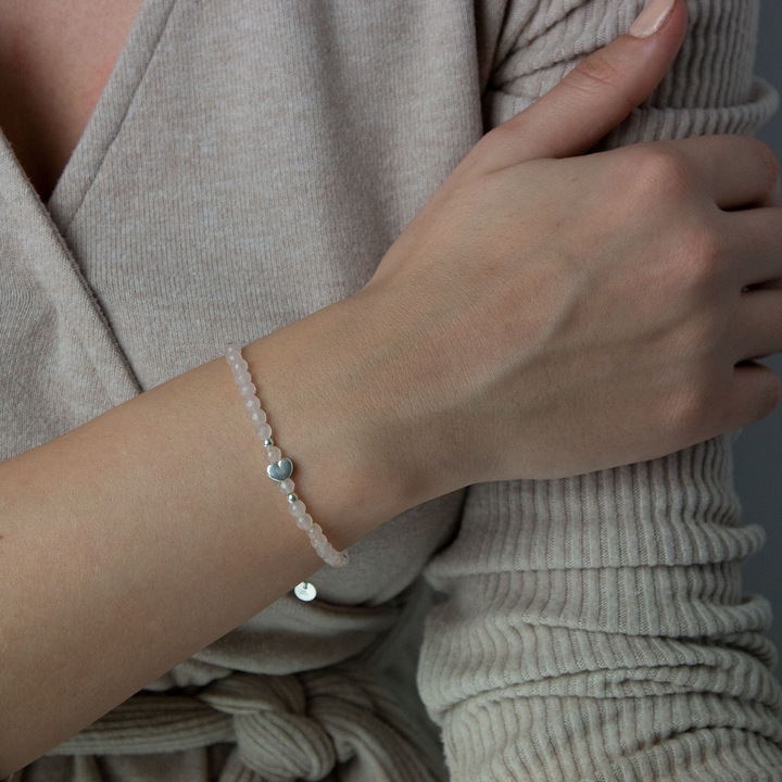 Bratara Argint cu Cuart Roze