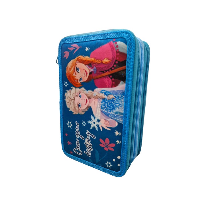 3 rekeszes tolltartó, 20x13x7 cm, felszerelt, 43 db, tarka, Fagyasztott