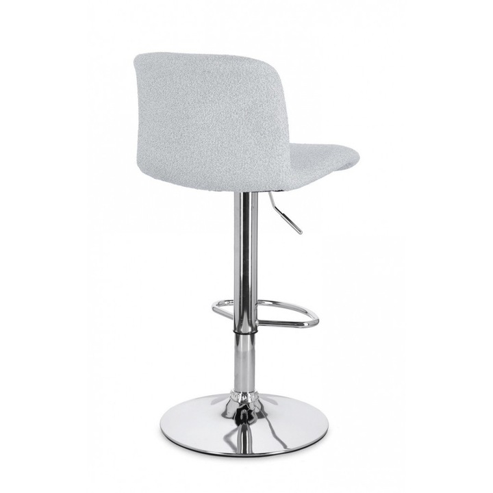 Set 2 scaune bar crom argintiu textil gri Rafael 41x46x86/107 cm