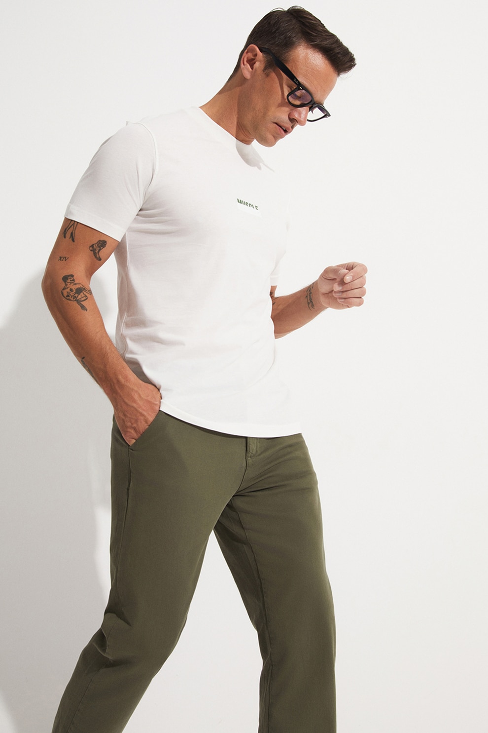 JUNE, Tricou slim fit din amestec de bumbac, Alb, XL