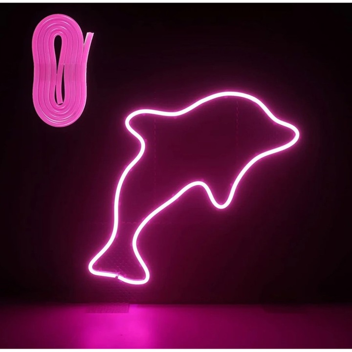 Banda LED neon 4 metri, Roz, Flexibila