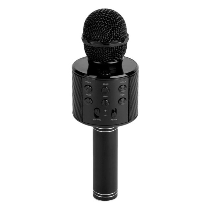 Караоке микрофон, Луксозен, Bluetooth, 9.5х8.5х25 см, Черен