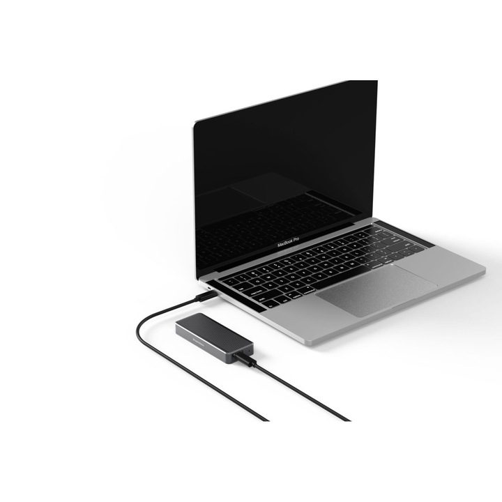 Rack Hard-disk nBase ES-80ANU32G2G, USB 3.2, Aluminiu, Gri