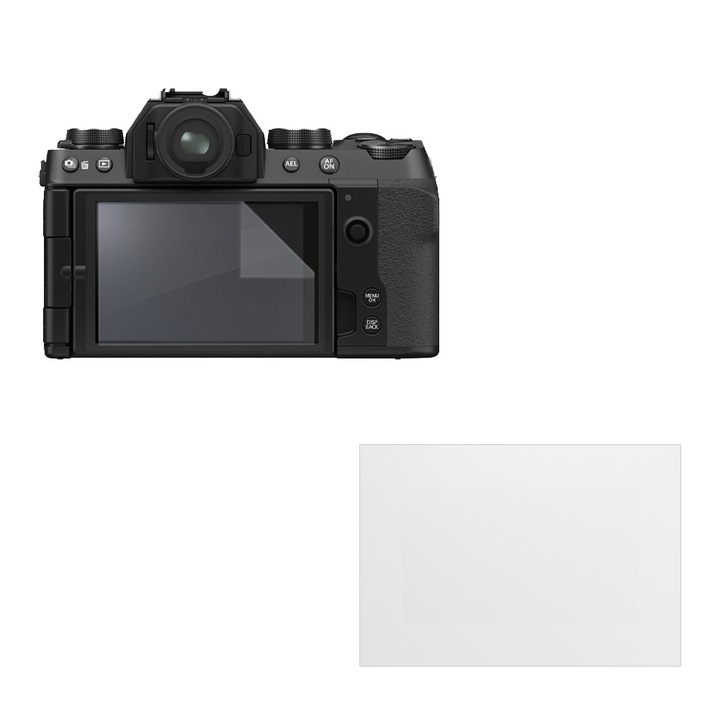 Защитен комплект, съвместим с FujiFilm X-S10, COMMANDO Focus Shield, 1 устойчиво на екрана силиконово фолио, антирефлексно покритие, против надраскване, регенерируеми свойства, защита срещу пръстови отпечатъци, лесно нанасяне, прозрачно сиво