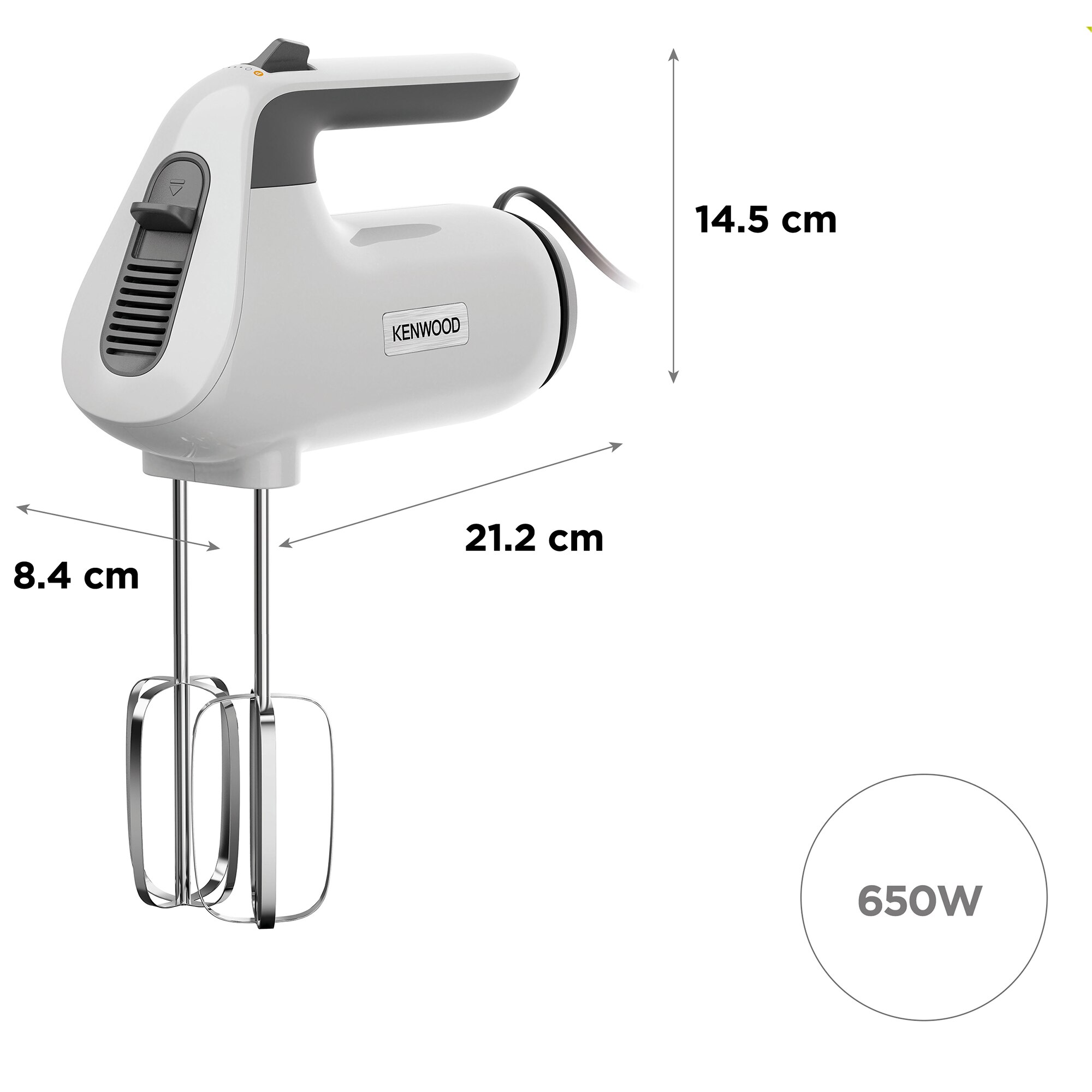 Mixer de mana KENWOOD QuickMix+ HMP50.000WH, 650 W, viteza