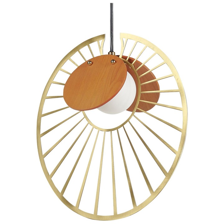 Világosbarna És Aranyszínű Fém Függőlámpa Bargo