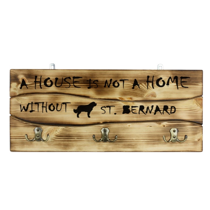 Akasztó, Art-Dog, fa, 6 horog, 25,5x60cm