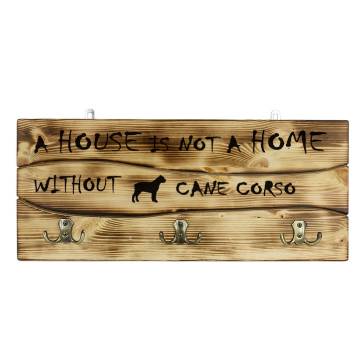 Cuier, Art-Dog, lemn, 6 carlige, 25.5x60cm