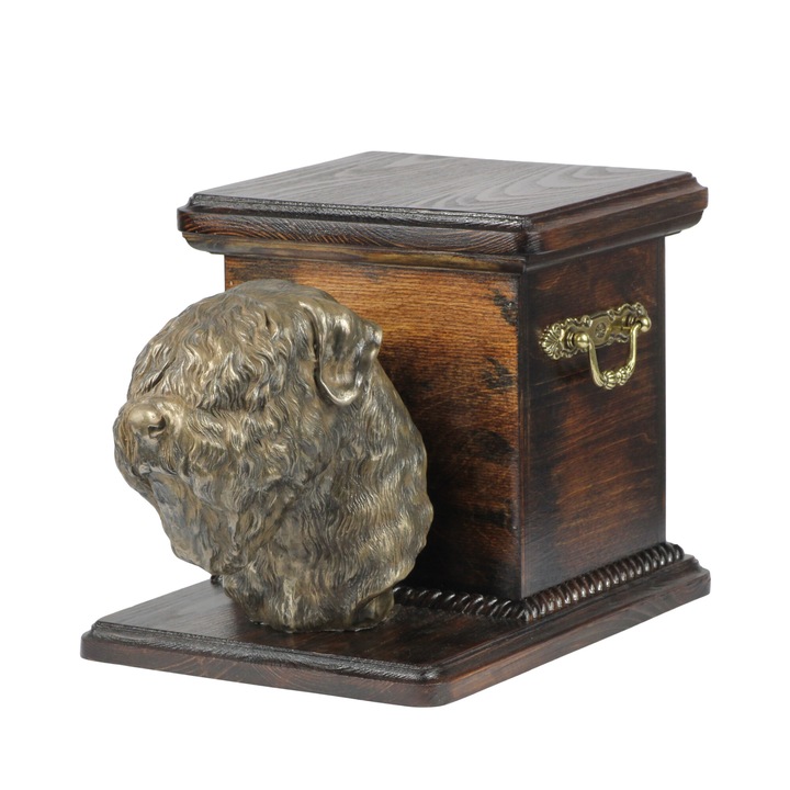 Urna pentru cenusa cainelui, Art-Dog, lemn de mesteacan, maner din alama, 22x19x19cm, Negru