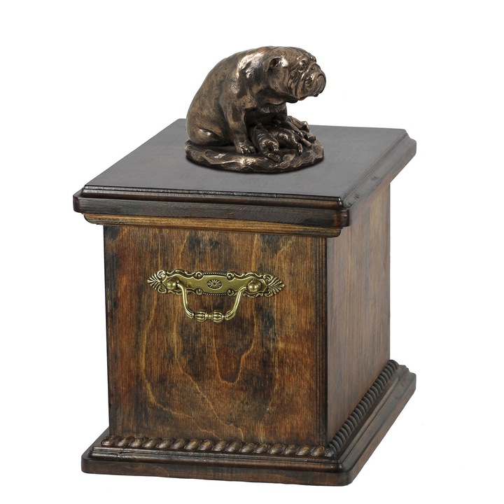 Bulldog I - kutya hamvaskupola, szoborral díszített urna, elegáns, klasszikus stílusú Art-Dog márkájú urna