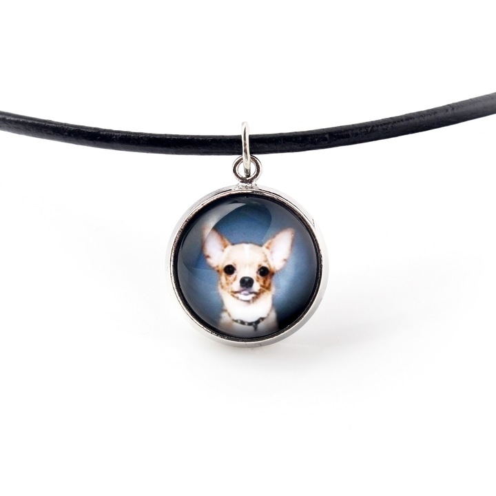 Colier cu pandantiv rotund din material hipoalergenic, 50cm, cutie eleganta