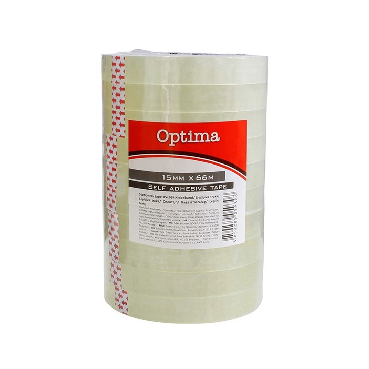 Тиксо OPTIMA water clear 15mmx66m transparent 10 бр