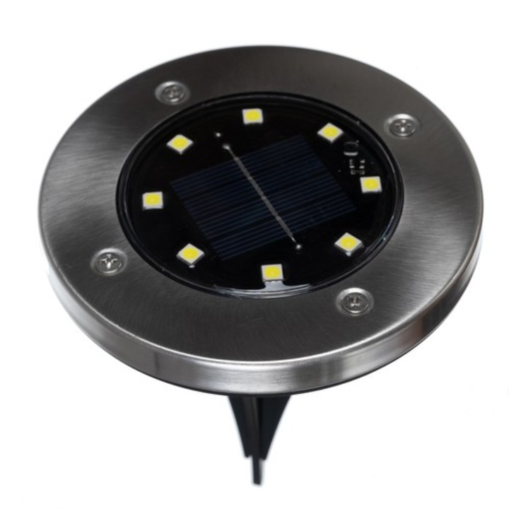 Комплект от 12 слънчеви градински лампи Gardlov, LED, сензор за здрач, водоустойчив IP65, студена светлина, 11,5x12,5 cm