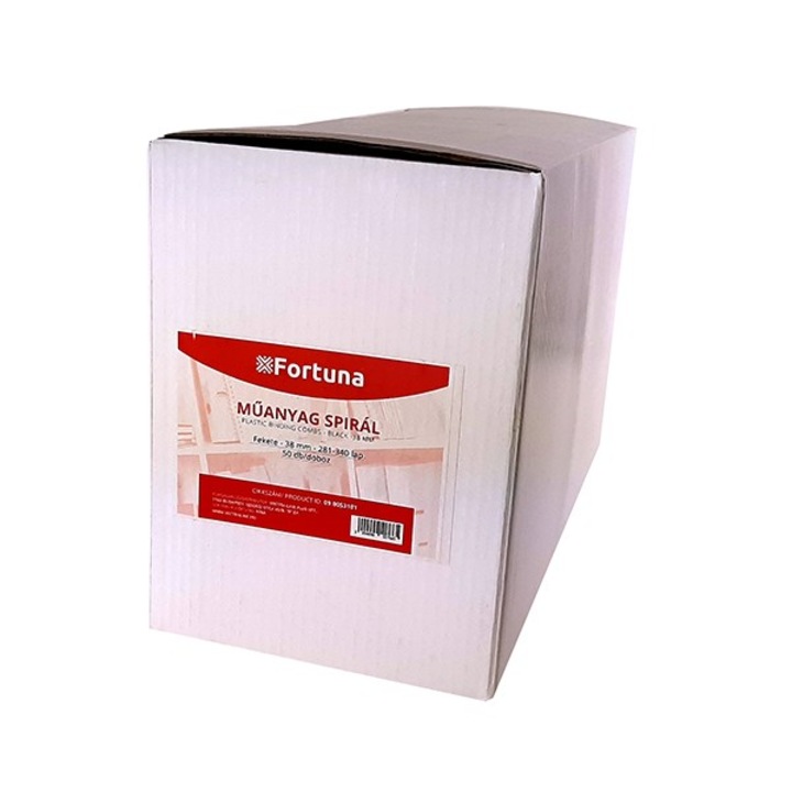 Хартия спирала пластмасова FORTUNA 38мм 281-340 листа черна 50/барабан