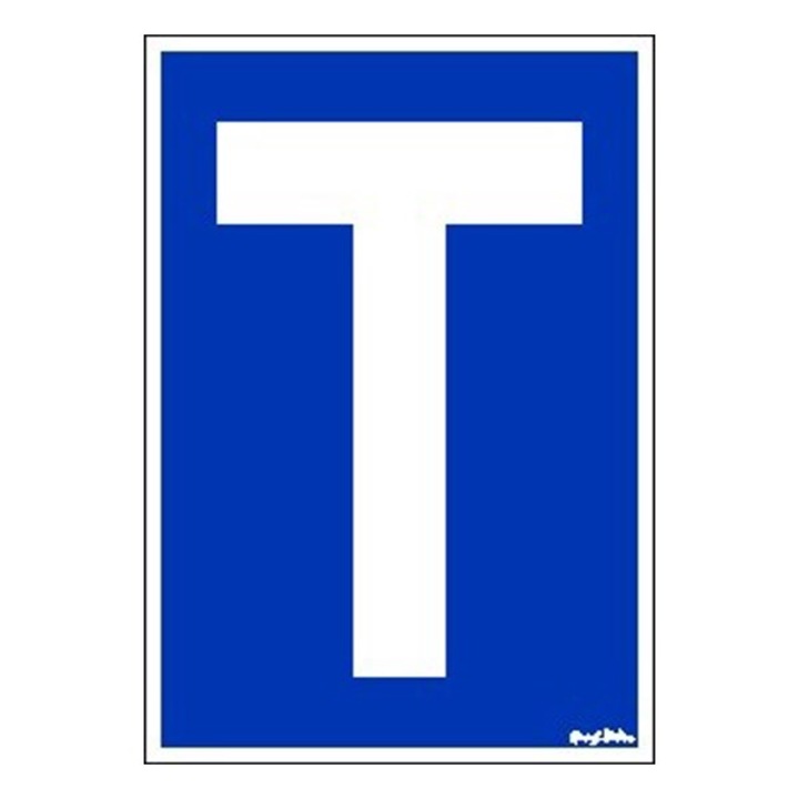 Autocolant litera T albastru GUNGL DEKOR