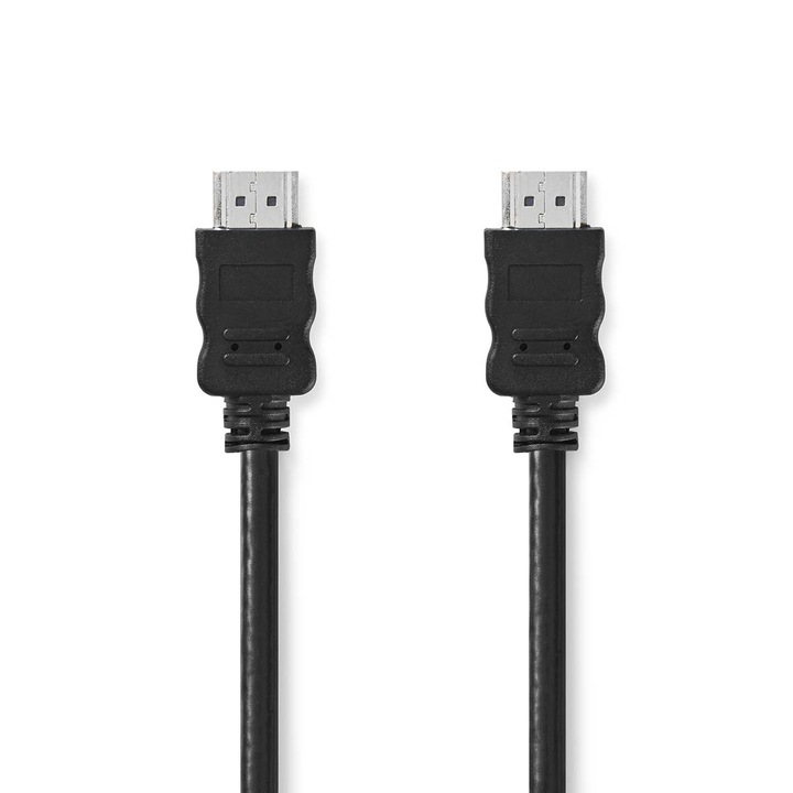 High Speed ​​HDMI kábel Ethernettel, HDMI apa / HDMI apa csatlakozó, nikkelezett, 4K@30Hz, ARC, 10.2 Gbps, CCS/réz, 5.0 m, kerek, fekete
