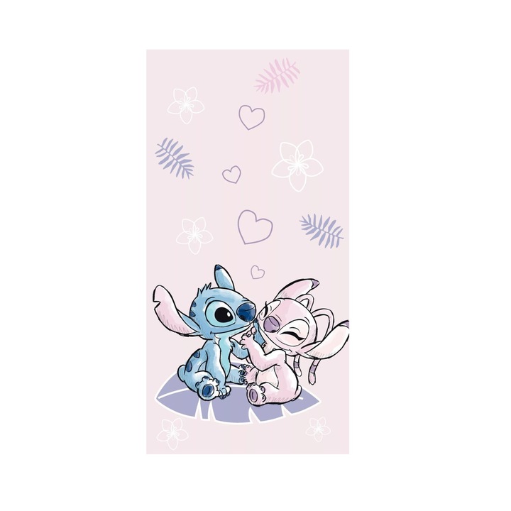Кърпа Lilo and Stitch The star dog, розова 70x140 см