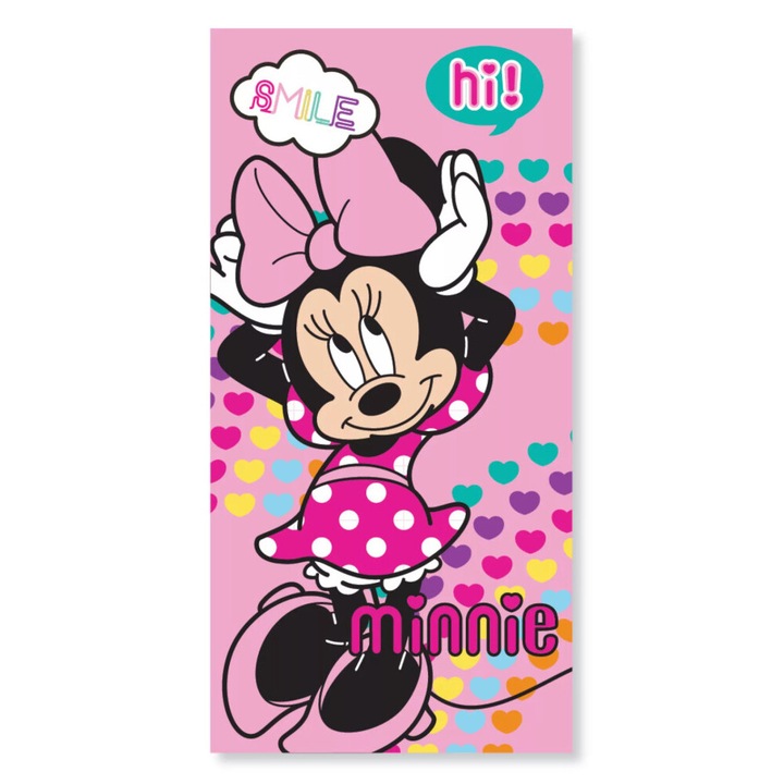 Хавлиена кърпа Disney Minnie сърце за баня 70x137см (Fast Dry)