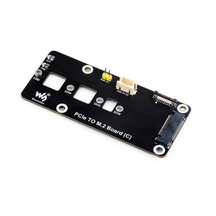 Adaptor Pcie Pentru M.2, Waveshare, Pentru Raspberry Pi 5, Suporta Nvme, Fara Culoare