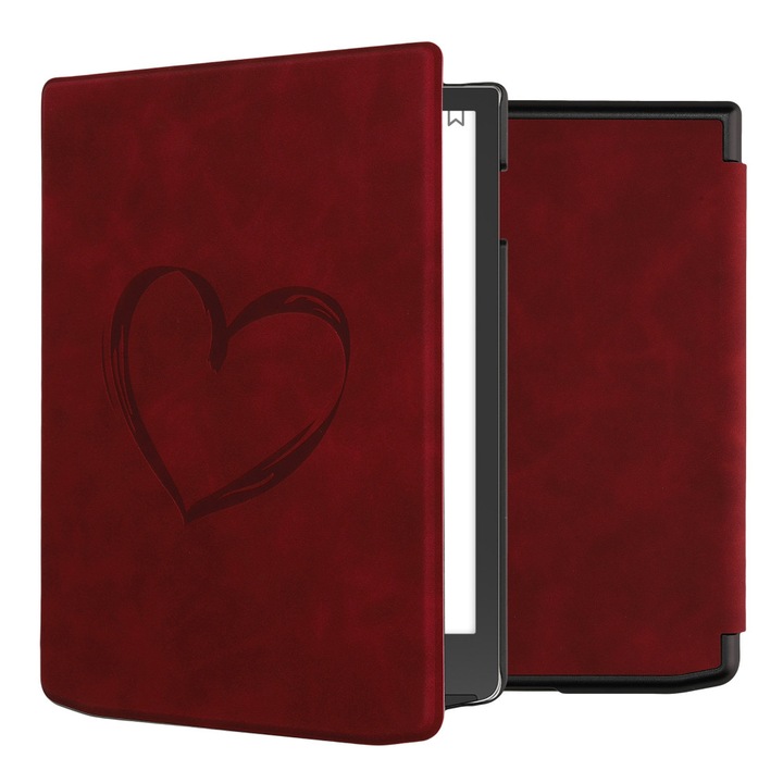Kwmobile borító PocketBook InkPad 4-hez, sötétpiros, ökológiai bőr, 61644.01