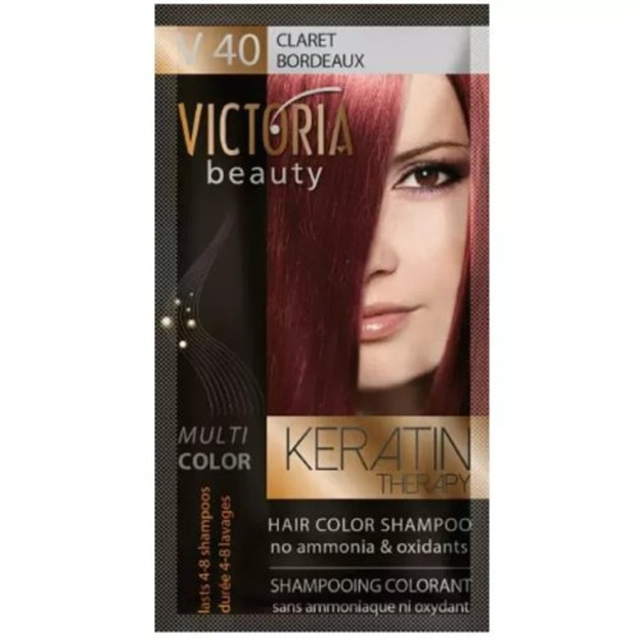 Шампоан за боядисване на коса Victoria Keratin Therapy, 40 мл - бордо