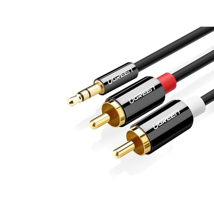 Ugreen AV116-3 Átalakító kábel (3,5 mm Jack papa – 2x RCA papa) – (3m)