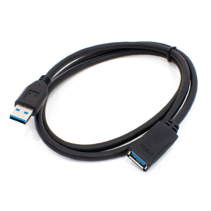 Thunder UAX-79 (USB-A papa – USB-A mama) USB hosszabbító, USB3.0, fekete (1m)