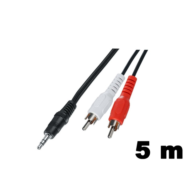 Thunder SC85-5 sztereo jelkábel (3,5 mm Jack – 2x RCA) – (5 m)