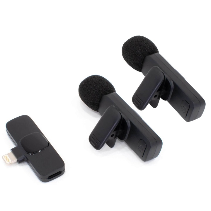 Thunder WLM-022 Vezeték nélküli csíptetős mikrofon (2db) telefonhoz – Lightning csatlakozó