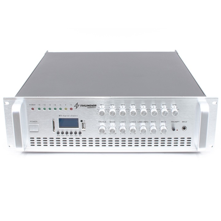 Thunder BSX1000 5 csatornás / 8 zónás 100V ERŐSÍTŐ (1000W) + Bluetooth + FM