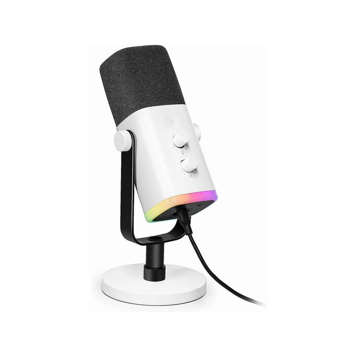 Microfon, Fifine AM8W Podcast, Youtuber, Gamer, TikTok Studio Microfon + Stand (alb)
