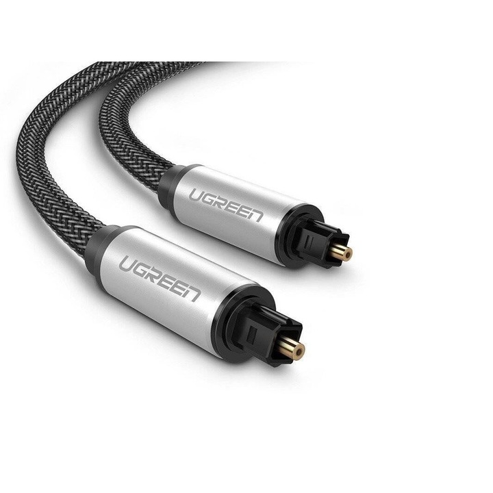 Ugreen AV108-15 Toslink audio optikai kábel, aranyozott csatlakozó, alumíniumház, szürke (1,5m)