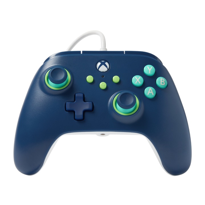 Vezetékes kontroller, PowerA Wired, Xbox Series X, S, Xbox One, PC, Mariner Blue