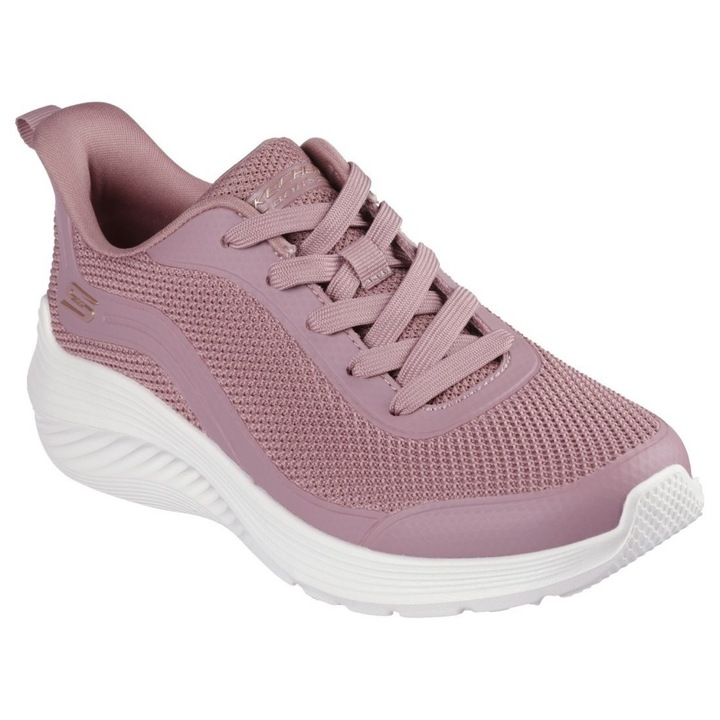 Skechers Skechers Bobs Squad Waves Still Wading Pantofi sport negri cu șireturi pentru femei 1117483-ROS