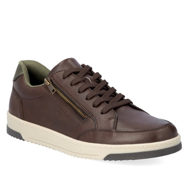 Rieker Pantofi sport maro din piele cu șireturi Rieker pentru bărbați 17502-25