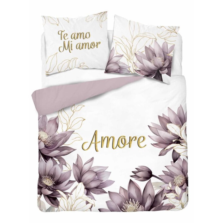 Detexpol Amore ágyneműgarnitúra, pamut, virágmintás, 160x200cm, 2 személyes személyes személyes személyes személyes személyes