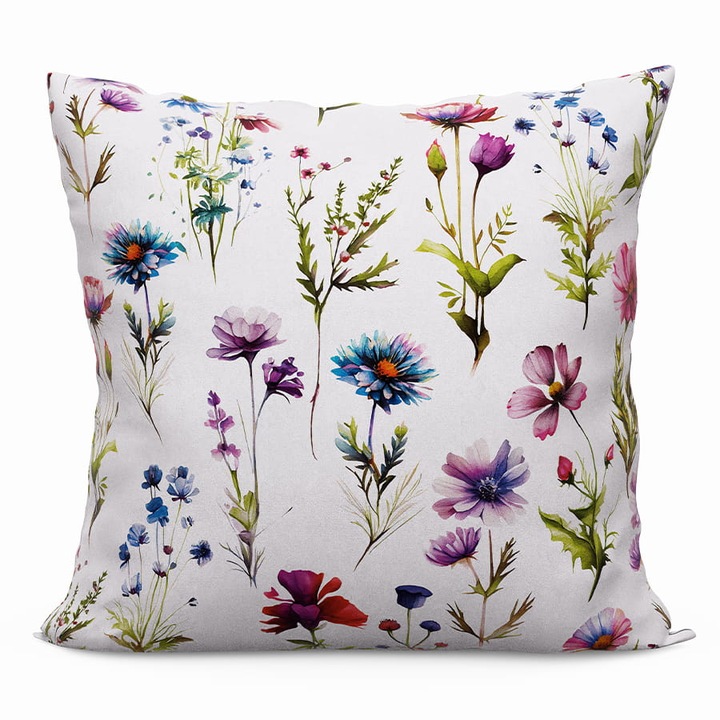 Fata de perna Markizeta, velur, 45x45cm, alb