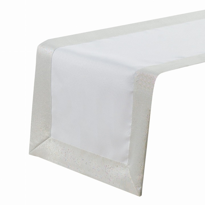 Ezüst asztalterítő 60x120 fényes ezüst szalaggal