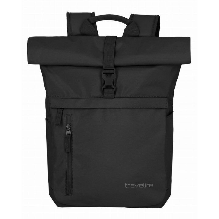 Rucsac Rolltop Travelite, Poliester, Negru