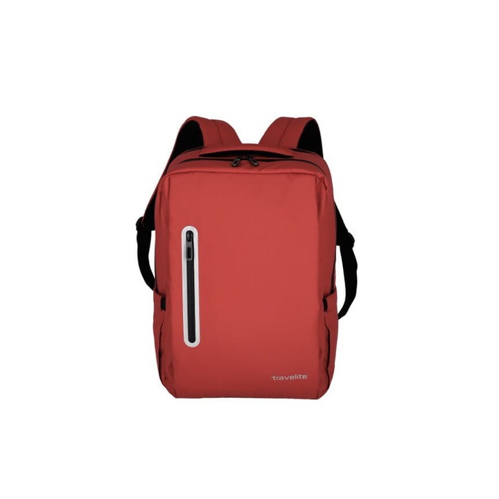 Rucsac urban Travelite Boxy, impermeabil, compartiment laptop, gri antracit, microfibra