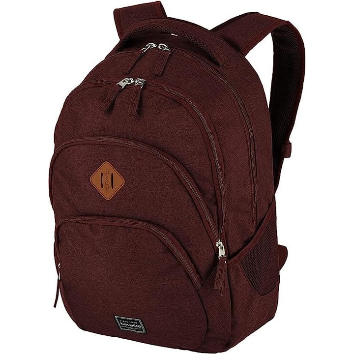 Раница Basics, Travelite, полиестер, 15" отделение за лаптоп, 45x31x16 см, бордо