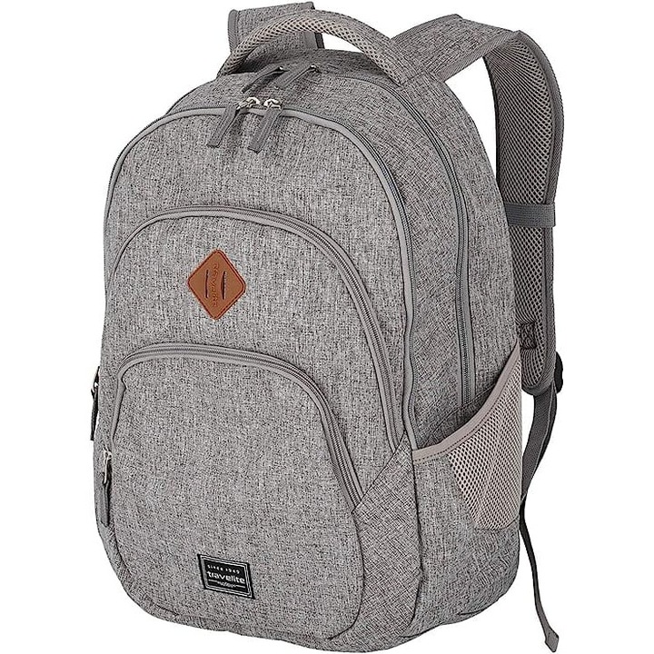 Rucsac urban Travelite, Poliester, Gri