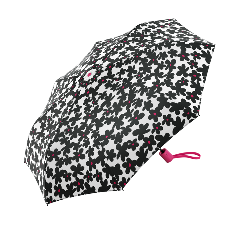 Сгъваем чадър Benetton Flower, автоматичен, ветроустойчив, черен, 28x95см