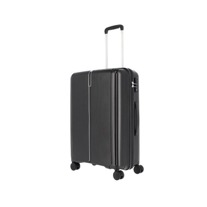 Troler Travelite VAKA, polipropilena, 4 roti duble, negru, 65x43x26cm, 59L