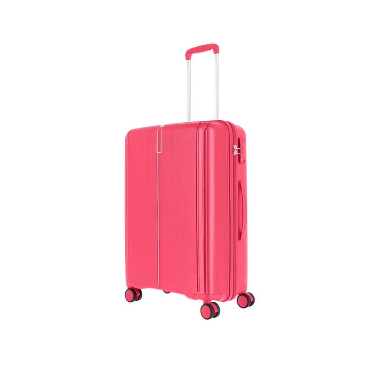 Troler Travelite VAKA, polipropilena, 65x43x26cm, 4 roti duble, 59L, roz zmeuriu