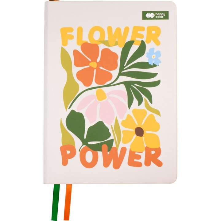 Caiet A5 HAPPY COLOR BLOOM-Boho, liniate, 80 file, 80g/m2, 15x21.5cm