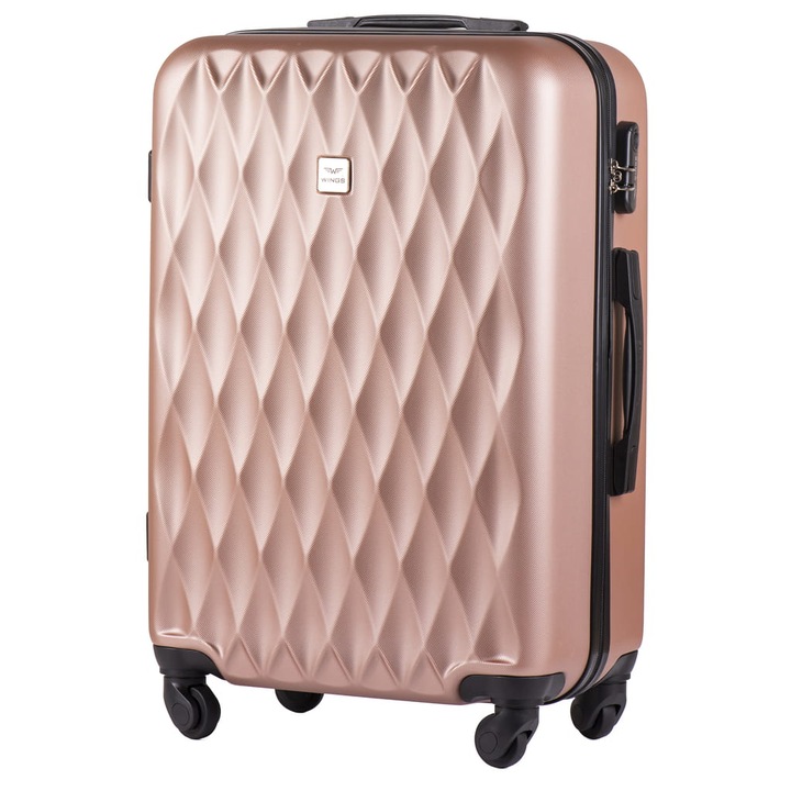 Valiza Wings Select, 76x50x30cm, ABS, Rose Gold, 4 roti, Cifru TSA