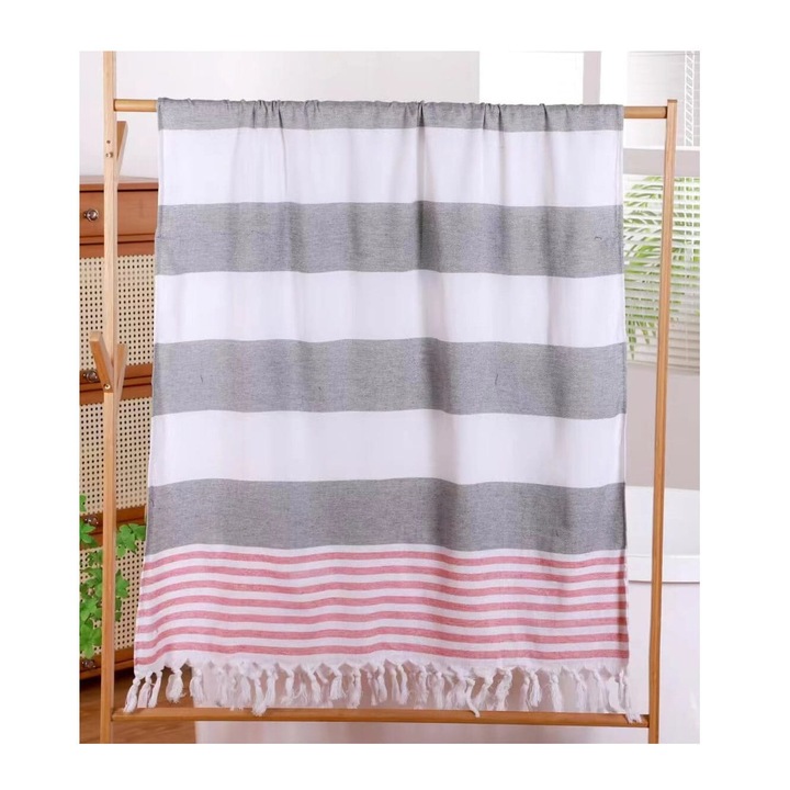 Плажна кърпа Cotton World, с ресни, 90х180см, памук\полиестер, многоцветна